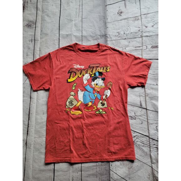 Duck Tales Shirt Mens Medium Red Scrooge McDuck Graphic Disney - Picture 1 of 7